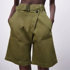 Zara Olive Green Women's Shorts